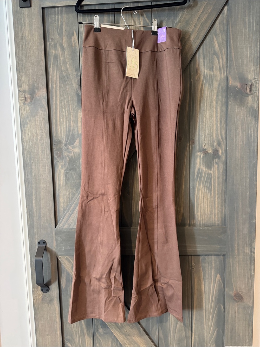 NWT Dear Scarlett Brown Stretch Flared Pull On Pants